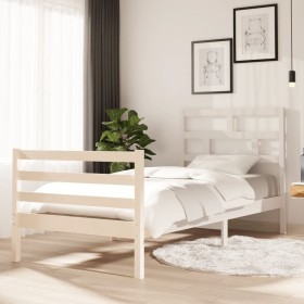 Estructura de cama madera maciza de pino 90x200 cm de vidaXL, Camas y somieres - Ref: Foro24-3101269, Precio: 105,99 €, Descu...