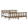 Estructura de cama madera maciza marrón miel 200x200 cm de vidaXL, Camas y somieres - Ref: Foro24-3101176, Precio: 187,99 €, ...