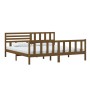 Estructura de cama madera maciza marrón miel 200x200 cm de vidaXL, Camas y somieres - Ref: Foro24-3101176, Precio: 187,99 €, ...