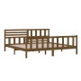 Honey brown solid wood bed frame 200x200 cm by vidaXL, Beds and slatted bases - Ref: Foro24-3101176, Price: 187,60 €, Discoun...