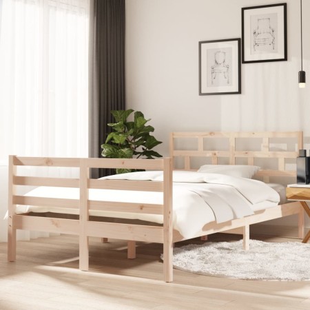 Estructura de cama madera maciza de pino 120x200 cm de vidaXL, Camas y somieres - Ref: Foro24-3101278, Precio: 121,17 €, Desc...