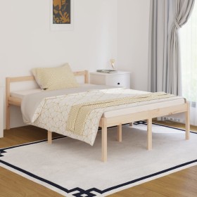 Bett für Senioren aus massivem Kiefernholz 135x190 cm von vidaXL, Betten und Lattenroste - Ref: Foro24-810589, Preis: 110,23 ...