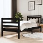 Estructura de cama de madera maciza negra 90x200 cm de vidaXL, Camas y somieres - Ref: Foro24-3100643, Precio: 115,57 €, Desc...