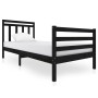 Black solid wood bed frame 90x200 cm by vidaXL, Beds and slatted bases - Ref: Foro24-3100643, Price: 115,57 €, Discount: %