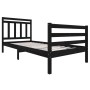 Black solid wood bed frame 90x200 cm by vidaXL, Beds and slatted bases - Ref: Foro24-3100643, Price: 115,57 €, Discount: %