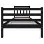 Black solid wood bed frame 90x200 cm by vidaXL, Beds and slatted bases - Ref: Foro24-3100643, Price: 115,57 €, Discount: %