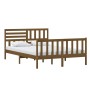 Estructura de cama de madera maciza marrón miel 140x200 cm de vidaXL, Camas y somieres - Ref: Foro24-3101156, Precio: 181,99 ...