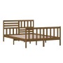 Estructura de cama de madera maciza marrón miel 140x200 cm de vidaXL, Camas y somieres - Ref: Foro24-3101156, Precio: 181,99 ...