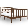 Estructura de cama doble madera maciza marrón miel 120x190 cm de vidaXL, Camas y somieres - Ref: Foro24-3101321, Precio: 143,...