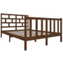 Estructura de cama doble madera maciza marrón miel 120x190 cm de vidaXL, Camas y somieres - Ref: Foro24-3101321, Precio: 143,...