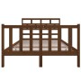 Estructura de cama doble madera maciza marrón miel 120x190 cm de vidaXL, Camas y somieres - Ref: Foro24-3101321, Precio: 143,...