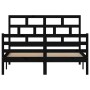 Estructura de cama de madera maciza de pino negro 140x200 cm de vidaXL, Camas y somieres - Ref: Foro24-3101287, Precio: 167,9...