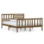 Estructura de cama doble madera maciza marrón miel 120x190 cm de vidaXL, Camas y somieres - Ref: Foro24-3101126, Precio: 154,...