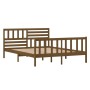 Estructura de cama doble madera maciza marrón miel 120x190 cm de vidaXL, Camas y somieres - Ref: Foro24-3101126, Precio: 154,...