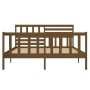 Estructura de cama doble madera maciza marrón miel 120x190 cm de vidaXL, Camas y somieres - Ref: Foro24-3101126, Precio: 154,...