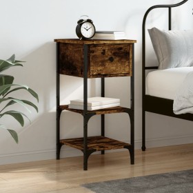 Smoked oak engineered wood bedside table 34x36x70 cm by vidaXL, Nightstands - Ref: Foro24-825977, Price: 39,51 €, Discount: %