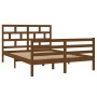 Estructura de cama madera maciza de pino marrón miel 140x200 cm de vidaXL, Camas y somieres - Ref: Foro24-3101286, Precio: 16...