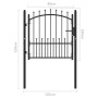 Black steel fence gate with spikes 100x100 cm by vidaXL, garden gates - Ref: Foro24-146398, Price: 175,22 €, Discount: %