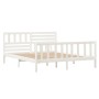 Estructura de cama doble de madera maciza blanco 135x190 cm de vidaXL, Camas y somieres - Ref: Foro24-3101129, Precio: 167,62...