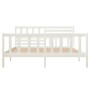 Estructura de cama doble de madera maciza blanco 135x190 cm de vidaXL, Camas y somieres - Ref: Foro24-3101129, Precio: 167,62...