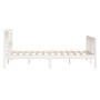 Estructura de cama doble de madera maciza blanco 135x190 cm de vidaXL, Camas y somieres - Ref: Foro24-3101129, Precio: 167,62...