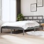 Estructura de cama doble madera maciza gris 135x190 cm de vidaXL, Camas y somieres - Ref: Foro24-3101195, Precio: 152,02 €, D...