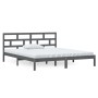 Estructura de cama doble madera maciza gris 135x190 cm de vidaXL, Camas y somieres - Ref: Foro24-3101195, Precio: 152,02 €, D...