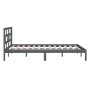 Estructura de cama doble madera maciza gris 135x190 cm de vidaXL, Camas y somieres - Ref: Foro24-3101195, Precio: 152,02 €, D...