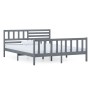 Estructura de cama de madera maciza gris 120x200 cm de vidaXL, Camas y somieres - Ref: Foro24-3101150, Precio: 168,99 €, Desc...