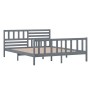 Estructura de cama de madera maciza gris 120x200 cm de vidaXL, Camas y somieres - Ref: Foro24-3101150, Precio: 168,99 €, Desc...