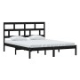 Estructura de cama de madera maciza de pino negro 160x200 cm de vidaXL, Camas y somieres - Ref: Foro24-3101232, Precio: 179,8...