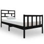 Solid black pine wood bed frame 75x190 cm by vidaXL, Beds and slatted bases - Ref: Foro24-3101312, Price: 130,15 €, Discount: %