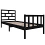 Solid black pine wood bed frame 75x190 cm by vidaXL, Beds and slatted bases - Ref: Foro24-3101312, Price: 130,15 €, Discount: %