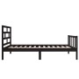 Solid black pine wood bed frame 75x190 cm by vidaXL, Beds and slatted bases - Ref: Foro24-3101312, Price: 130,15 €, Discount: %