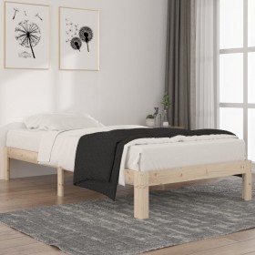 Estructura de cama madera maciza de pino 100x200 cm de vidaXL, Camas y somieres - Ref: Foro24-810355, Precio: 72,99 €, Descue...