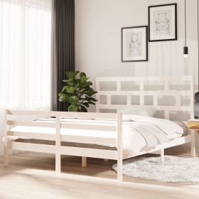 Solid white pine wood bed frame 160x200 cm by vidaXL, Beds and slatted bases - Ref: Foro24-3101294, Price: 148,99 €, Discount: %