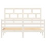 Solid white pine wood bed frame 160x200 cm by vidaXL, Beds and slatted bases - Ref: Foro24-3101294, Price: 152,68 €, Discount: %