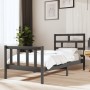 Estructura de cama madera maciza de pino gris 90x200 cm de vidaXL, Camas y somieres - Ref: Foro24-3101335, Precio: 126,71 €, ...