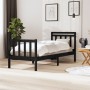 Estructura de cama de madera maciza negra 90x200 cm de vidaXL, Camas y somieres - Ref: Foro24-3100708, Precio: 144,29 €, Desc...