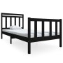 Estructura de cama de madera maciza negra 90x200 cm de vidaXL, Camas y somieres - Ref: Foro24-3100708, Precio: 144,29 €, Desc...