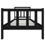 Estructura de cama de madera maciza negra 90x200 cm de vidaXL, Camas y somieres - Ref: Foro24-3100708, Precio: 144,29 €, Desc...