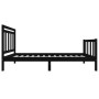 Estructura de cama de madera maciza negra 90x200 cm de vidaXL, Camas y somieres - Ref: Foro24-3100708, Precio: 144,29 €, Desc...