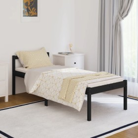 Solid black pine wood bed frame 90x200 cm by vidaXL, Beds and slatted bases - Ref: Foro24-810603, Price: 76,99 €, Discount: %