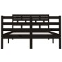 Estructura de cama doble de madera maciza negro 135x190 cm de vidaXL, Camas y somieres - Ref: Foro24-3101262, Precio: 169,48 ...