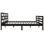 Estructura de cama doble de madera maciza negro 135x190 cm de vidaXL, Camas y somieres - Ref: Foro24-3101262, Precio: 169,48 ...