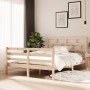 Small double bed frame solid wood 135x190 cm by vidaXL, Beds and slatted bases - Ref: Foro24-3101258, Price: 127,51 €, Discou...