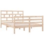 Small double bed frame solid wood 135x190 cm by vidaXL, Beds and slatted bases - Ref: Foro24-3101258, Price: 127,51 €, Discou...