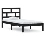 Estructura de cama individual de madera maciza negro 90x190 cm de vidaXL, Camas y somieres - Ref: Foro24-3101187, Precio: 129...