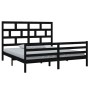 Black solid wood bed frame 180x200 cm by vidaXL, Beds and slatted bases - Ref: Foro24-3101302, Price: 171,99 €, Discount: %