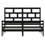 Black solid wood bed frame 180x200 cm by vidaXL, Beds and slatted bases - Ref: Foro24-3101302, Price: 171,99 €, Discount: %